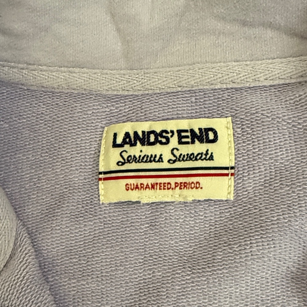 3/$10 Lands' End Lavender Serious Sweats Pullover - Picture 2 of 5